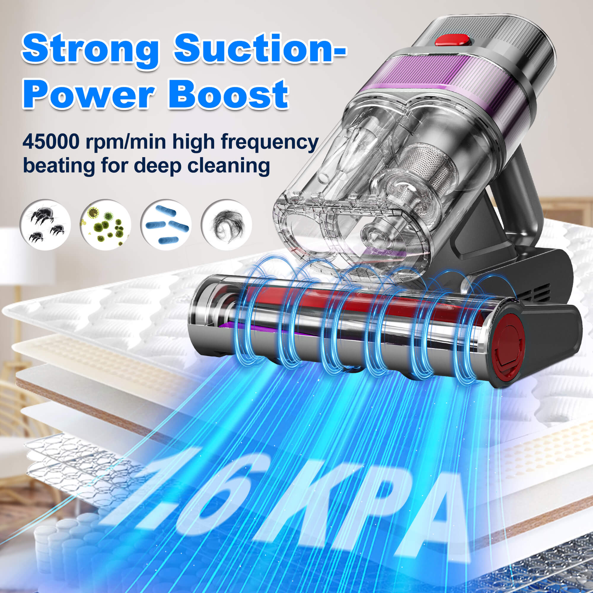 Boolean Cloud BC700 Pro Mattress Vacuum Cleaner with HEPA Filter